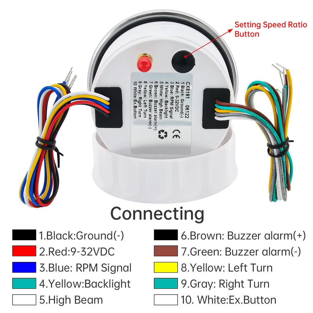 85mm Digital Car Truck Boat GPS Speedometer Gauge 0-200KM/H 0-120kmh Speed Meter Tachometer 8000 - Automotive LED Light