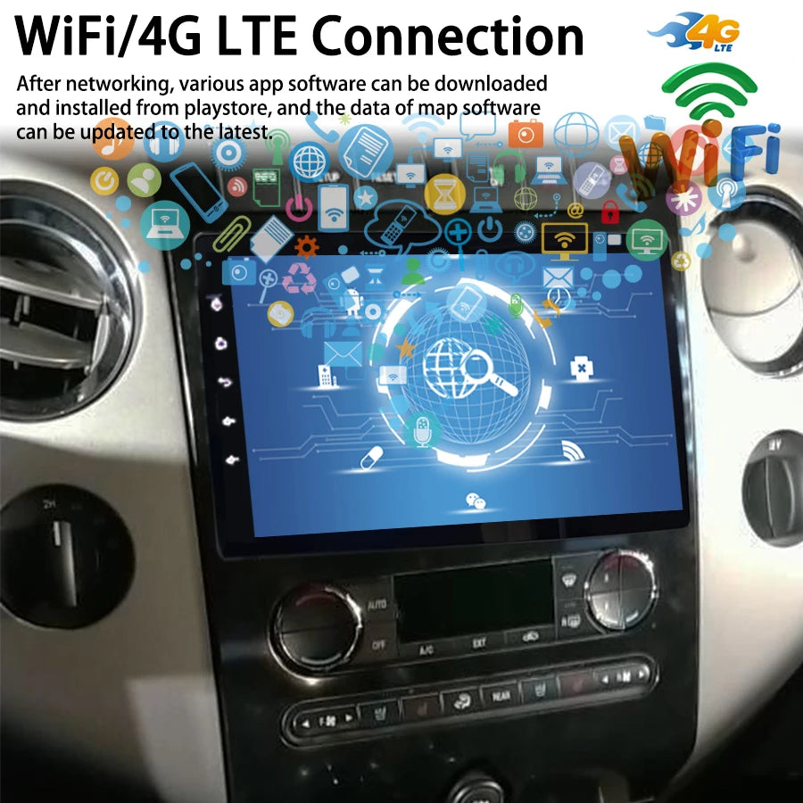 2 Din Android 14 Touch Screen For Ford Expedition 2014 128GB Car Radio Multimedia Video Pl | AUTOKITSHOP