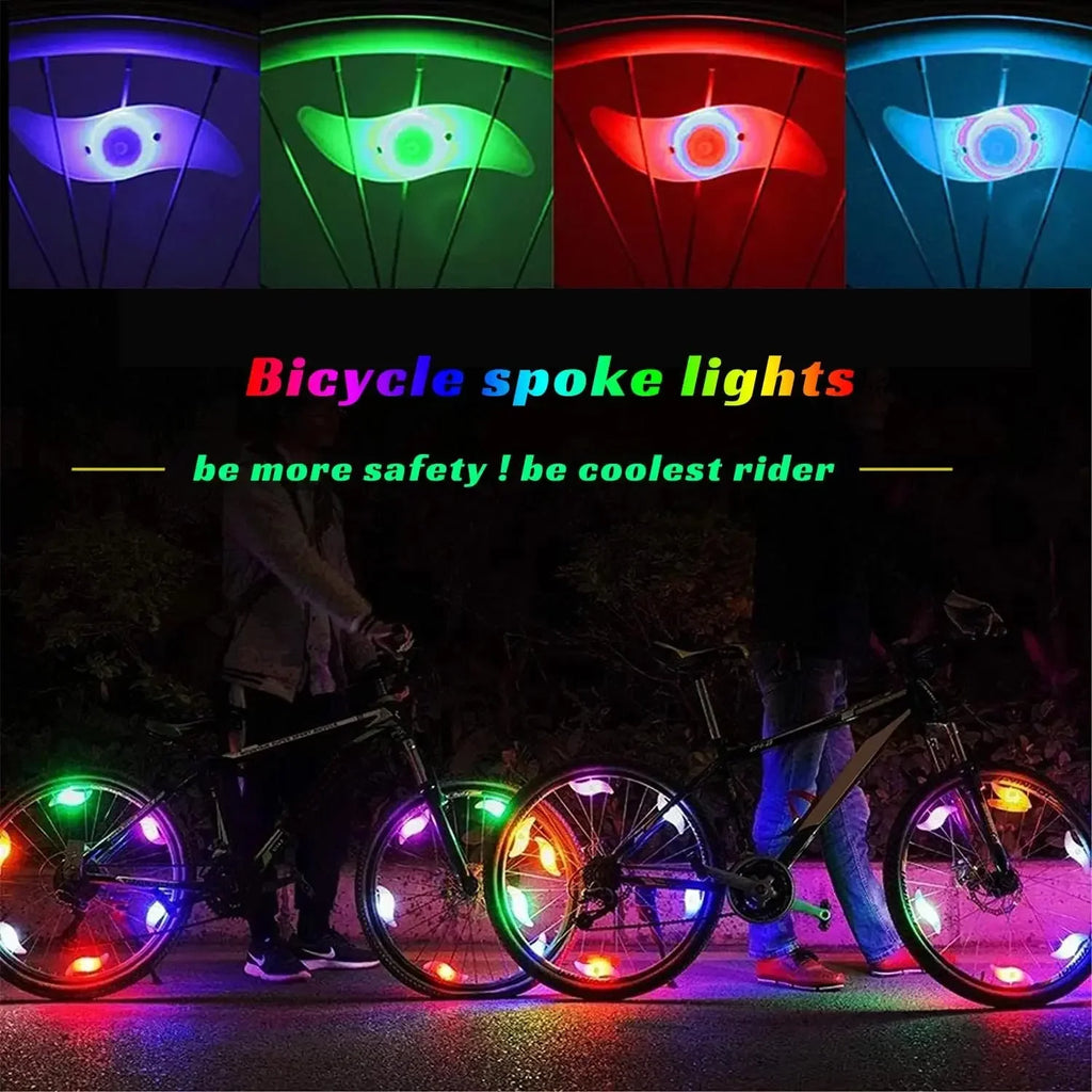 LED Bike Wheel Light 3 Mode Bike Wheel Spoke Light Waterproof Bike Safety Warning Tire Light Eas - Automotive LED Light