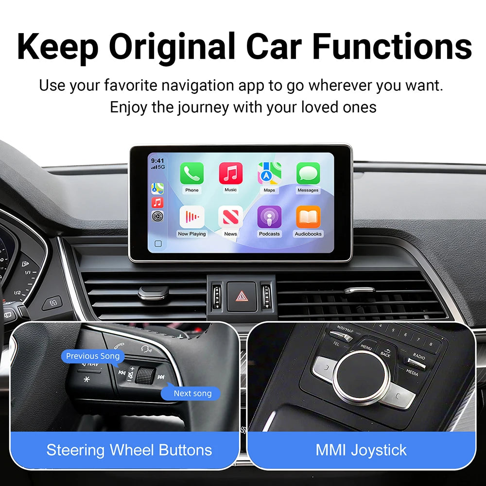 Wireless CarPlay Android Auto Retrofit Decoder Box Kit for Audi A3 A4 A5 Q2L Q5L Q7 2016-2