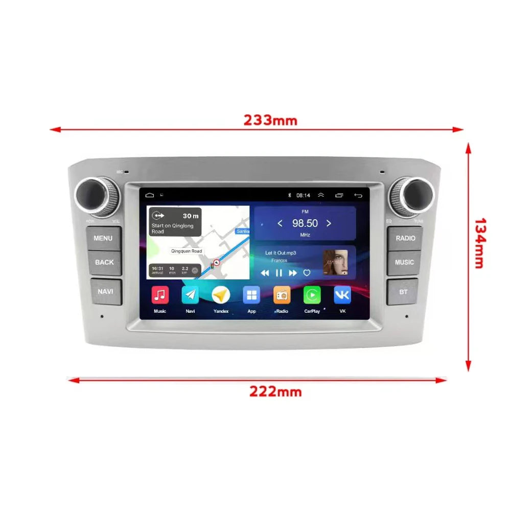7inch Car Multimedia Player CarPlay Android 16 For Toyota Avensis T25 2002-2010 Stereo Car