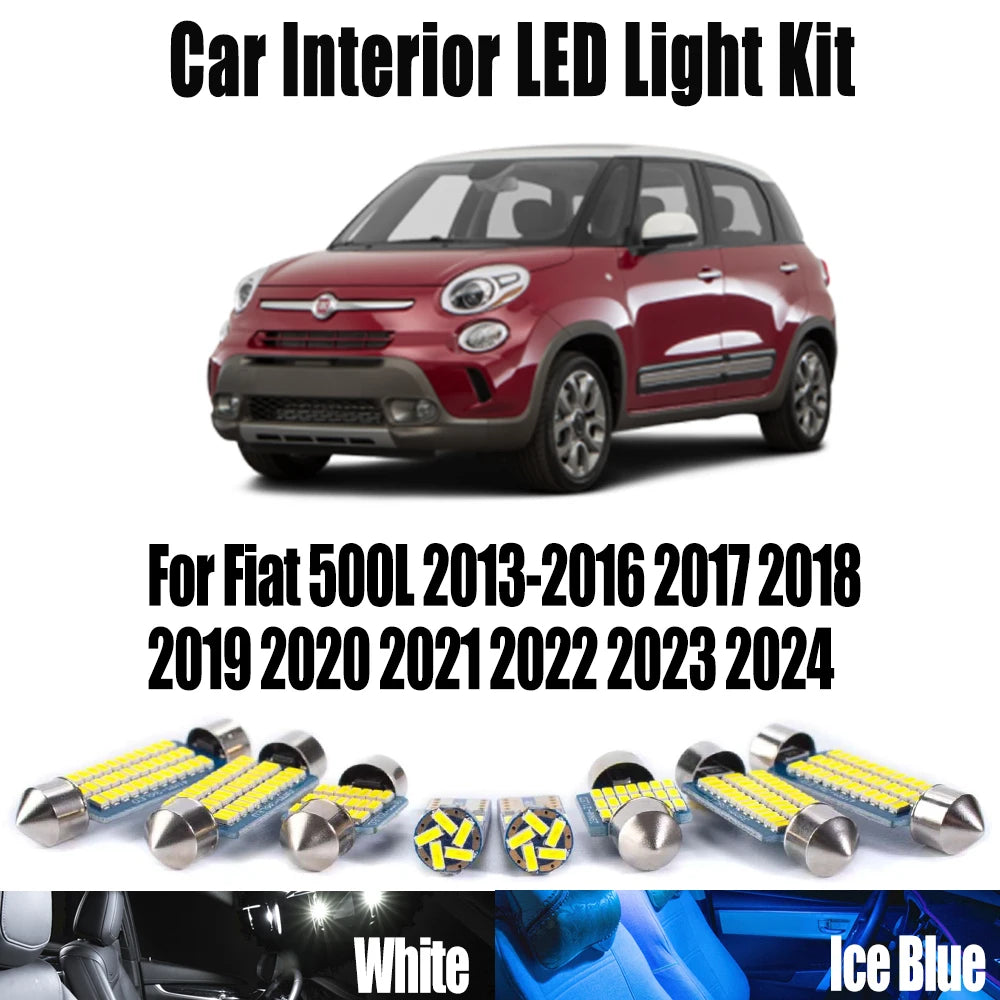 11-Piece LED Interior Light Kit for Fiat 500L 2013- 2018 - Canbus Dome Map Door Trunk Bulbs | AUTOKITSHOP