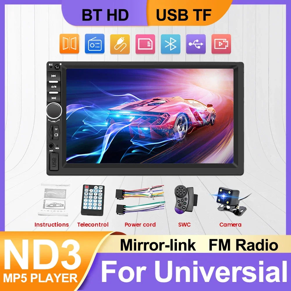 ND3 for Universal MP5 Player 7inch HD Touch Screen 2 Din Car Radio FM Multimedia Player 2D | AUTOKITSHOP