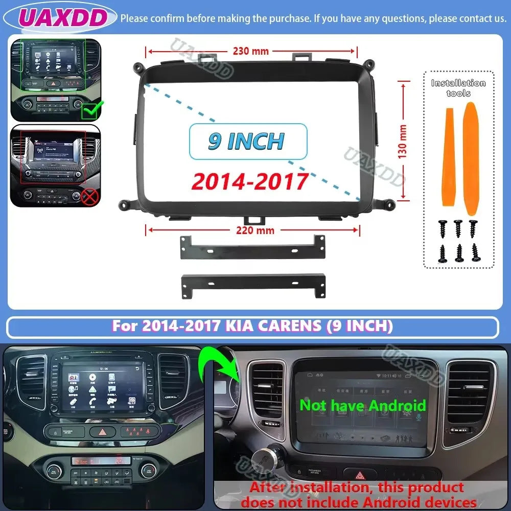 FOR 2014-2022 Kia CARENS 9 10.1INCH Car stereo radio Android frame panel fascia cable harn