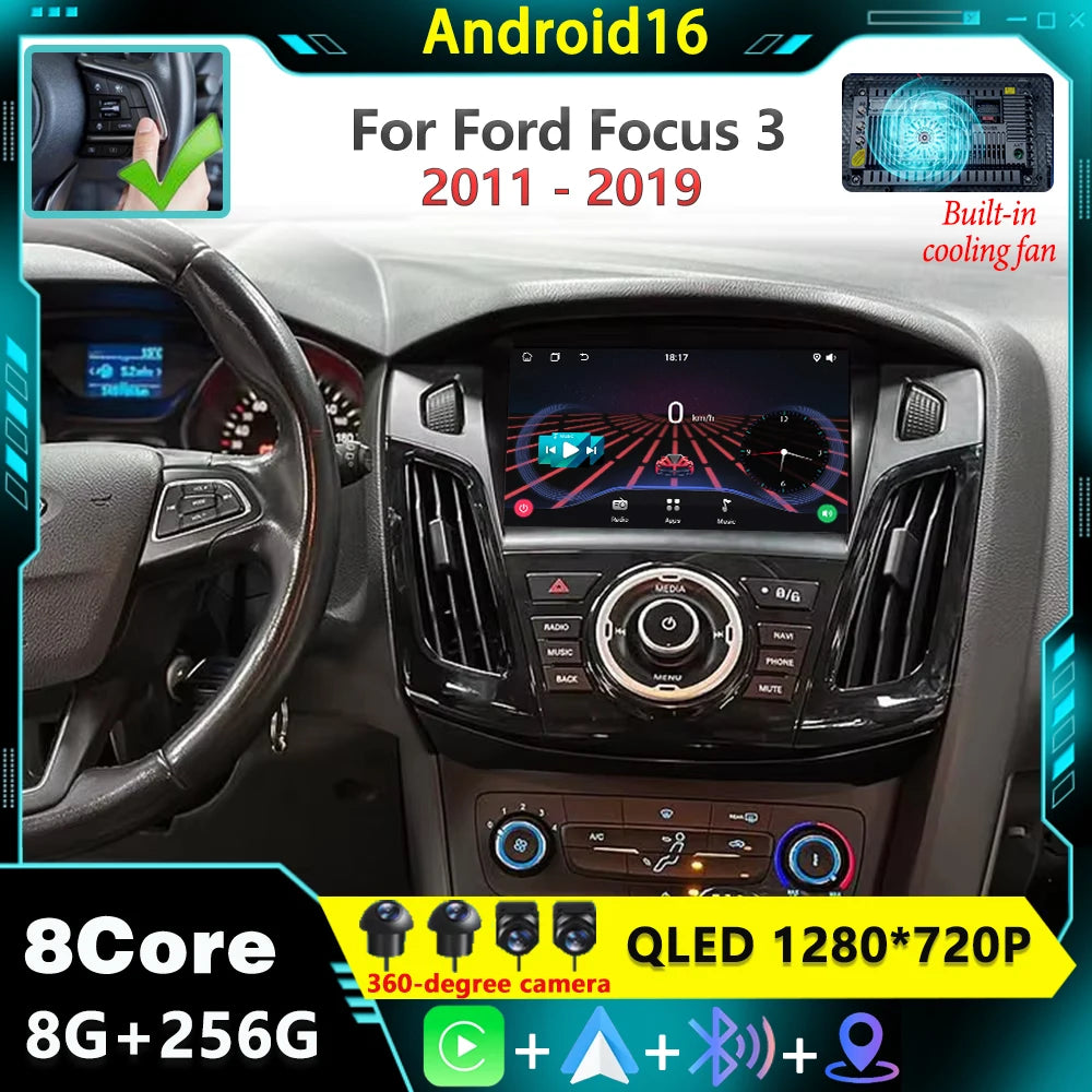 Car Radio Android 16 For Ford Focus 3 MK3 2011-2019 Multimedia Video Player Android Autora