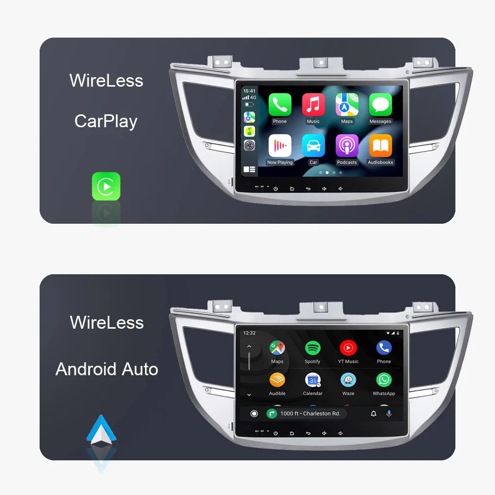 10.1" 2 Din Android 13.0 Car Radio GPS with 8 Core 256G+8GB RAM for Hyundai IX35 Tucson 2015-2017 - CarPlay Support