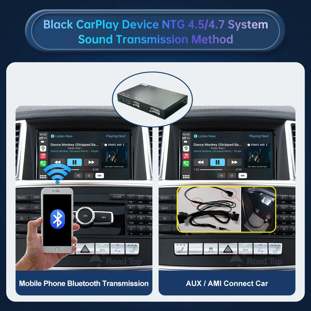 Road Top Wireless CarPlay Android Auto for Mercedes Benz ML GL W166 X166 2012-2015, with M | AUTOKITSHOP
