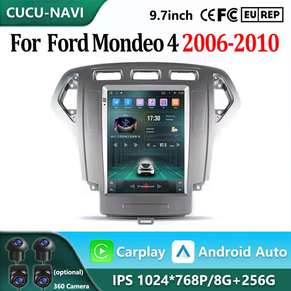 9.7"Android 16 Auto Radio For Ford Mondeo 4 2006-2010 Multimedia Player GPS Navigation Ste | AUTOKITSHOP