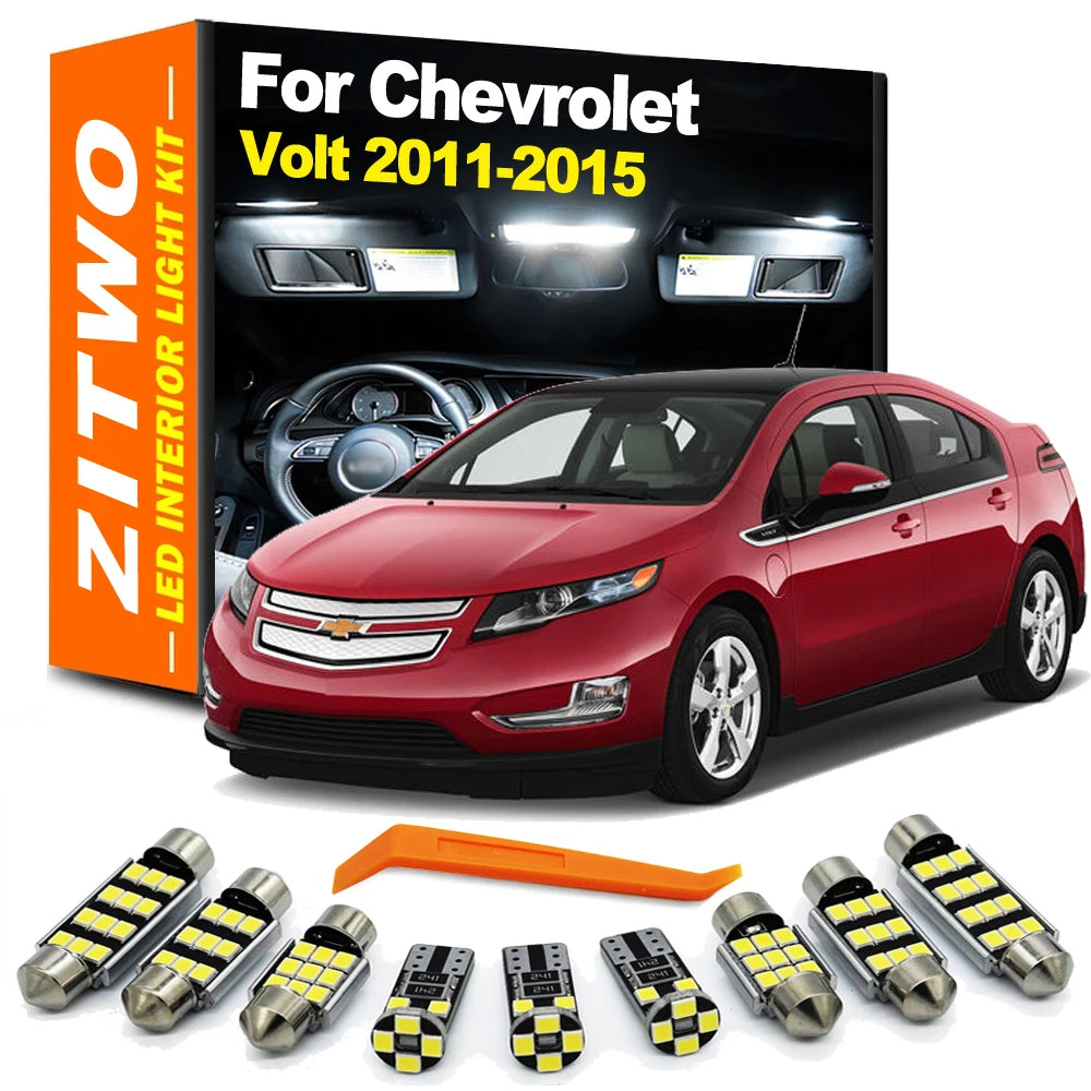 ZITWO 14Pcs Car LED Interior Bulb Kit For Chevrolet Chevy Volt 2011 2012 2013 2014 2015 Dome Map Luggage License Plate Light