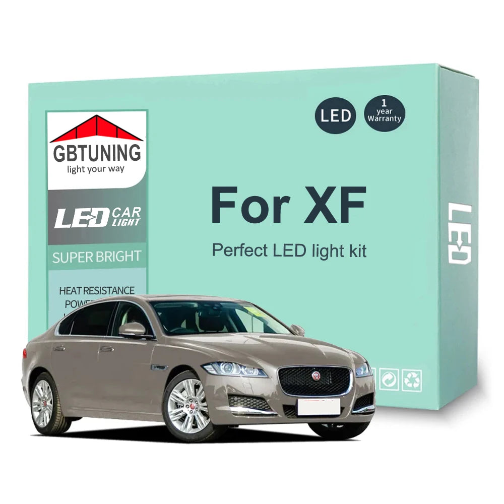 14-Piece LED Interior Light Kit for Jaguar XF - Canbus Error-Free Bulbs | AUTOKITSHOP