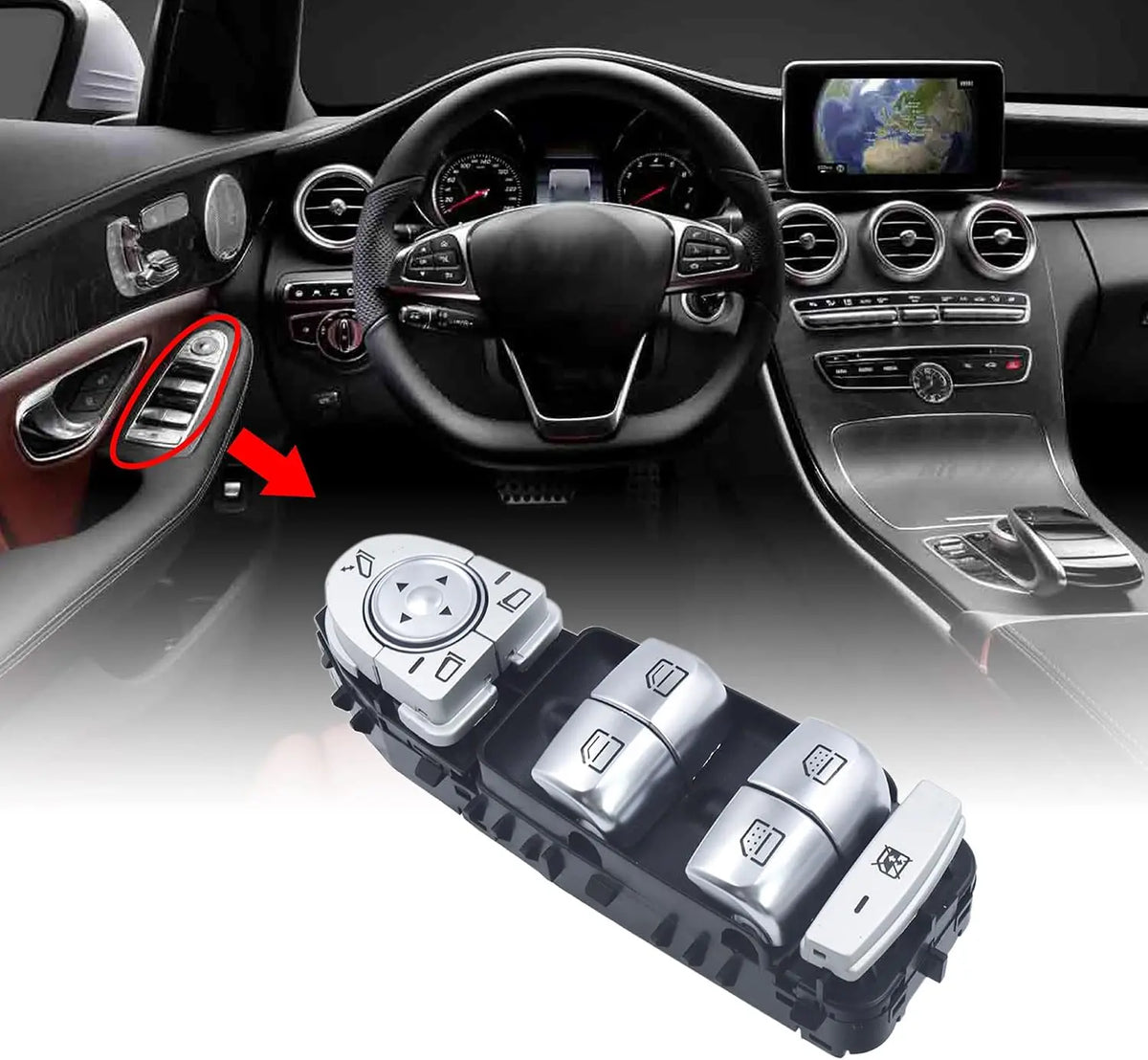 W205 Window Switch For Mercedes Benz GLC W253 W213 W222 C EClass Peel-proof Elec for Mercedes W222 W205 W213 - Automotiv