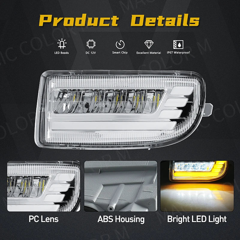 LED Fog Lights For Toyota Land Cruiser 100 LC100 UZJ100 FZJ10 1998-2008 Car DRL Turn Signa | AUTOKITSHOP