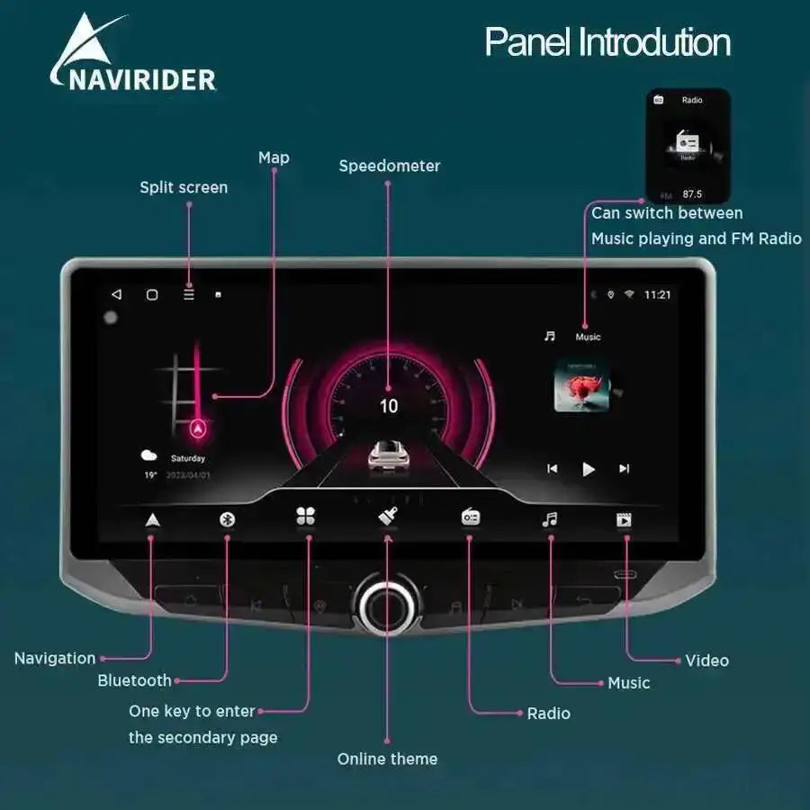 10.88" Car Radio For Citroen C3 DS3 2010-2016 Wireless CarPlay Android Auto Multimedia Pla