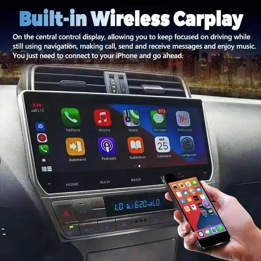 Android 15 Car Radio AC SCREEN 12.3" CarPlay For Toyota Land Cruiser Prado 150 2018-2022 G
