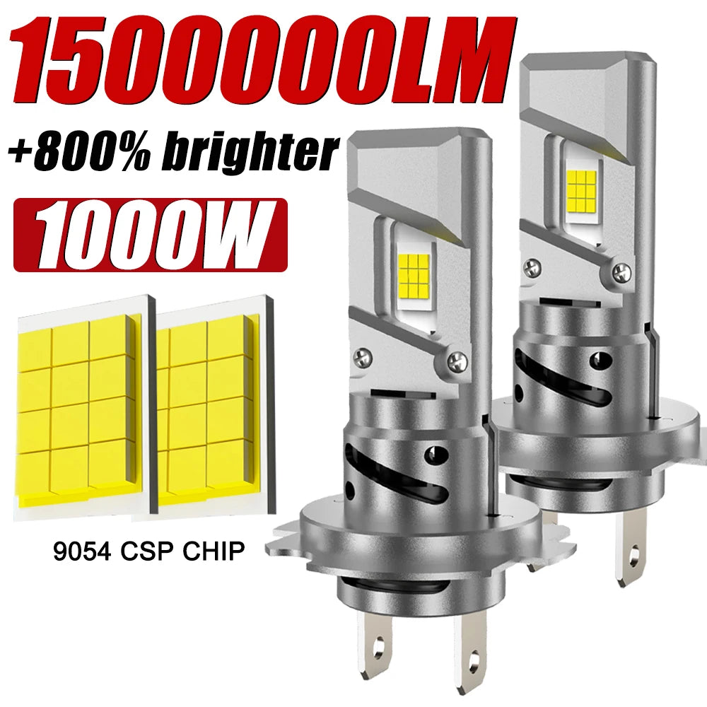 H7 LED CANBUS Headlight 1:1 Mini Wireless 60000LM 9054 CSP With Fan Headlamp Auto Diode La
