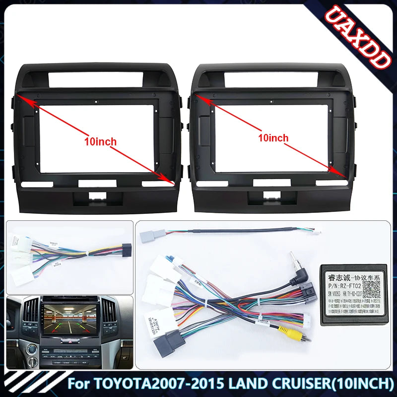 For Toyota 2007-2015 LAND CRUISER 10.1 INCH Car dvd stereo radio Android frame panel fasci
