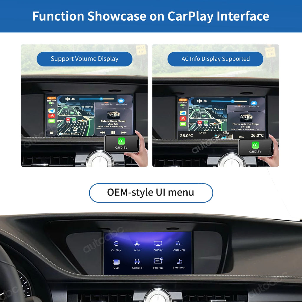 Wireless CarPlay Android Auto Interface for Lexus NX RX IS ES GS RC CT LS LX LC UX with Kn | AUTOKITSHOP