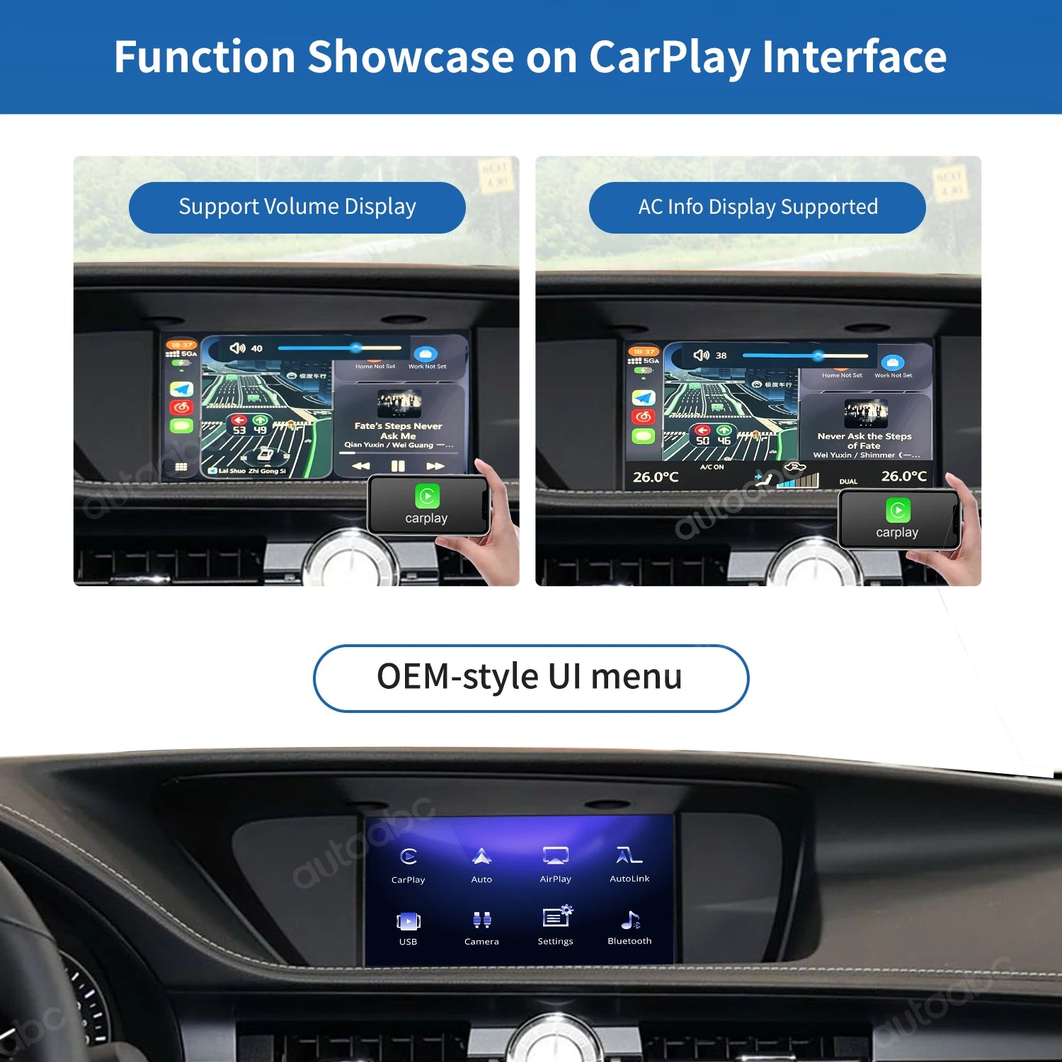 Wireless CarPlay Android Auto Interface for Lexus NX RX IS ES GS RC CT LS LX LC UX with Kn | AUTOKITSHOP