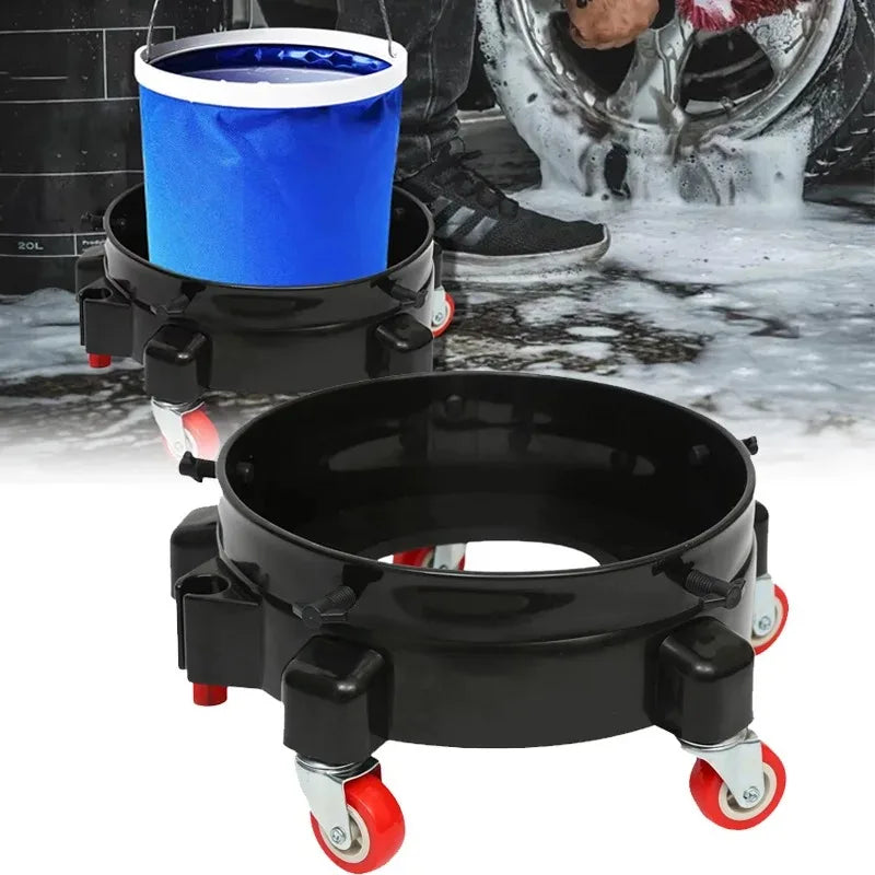 1Pc Removable Rolling Bucket Dolly 360° Turning Swivel Caster Detail Kit with Wheels Storage Tra - Automotive LED Light