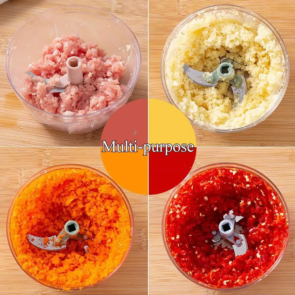 Manual Garlic Chopper 500/900ML Garlic Press Food Vegetables Cutter Meat Grinders Kitchen Gadget - Automotive LED Light