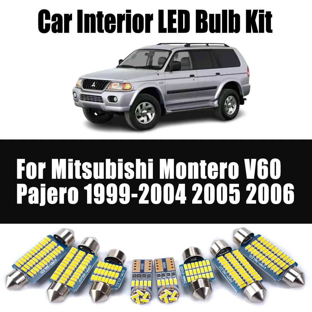 16-Piece LED Interior Light Kit for Mitsubishi Montero V60 Pajero 1999- 2005 - Canbus Dome Map Door Trunk Bulbs | AUT...