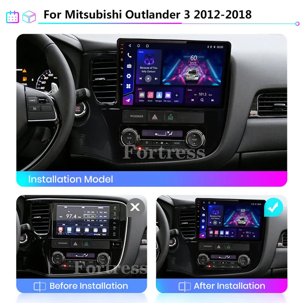 2din Android 16 Carplay Car Radio For Mitsubishi Outlander 3 xl 2012 - 2018 Multimedia Pla