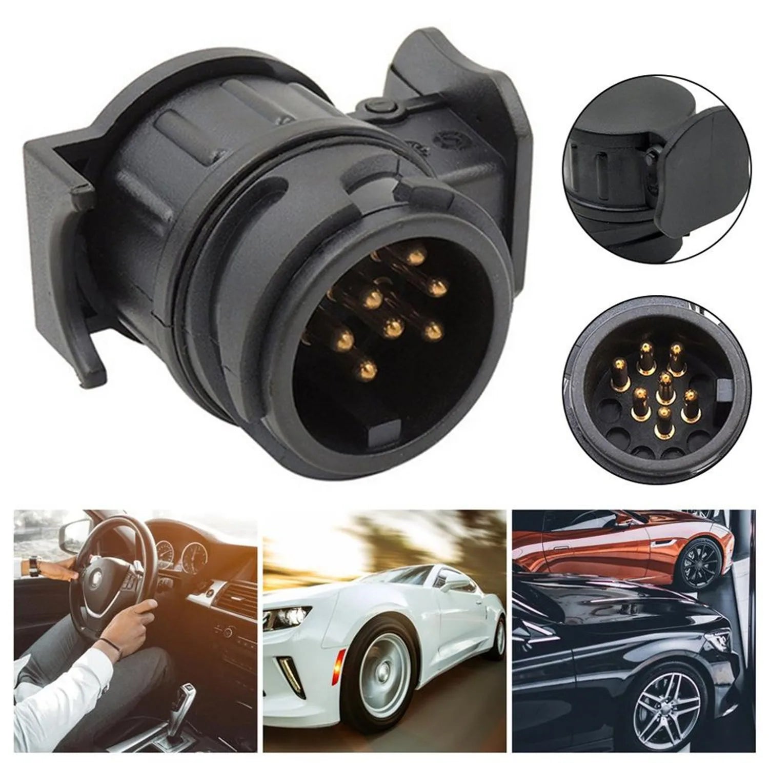 SINOCMP 1pcs 13 Pin To 7 Pin Plug Adapter Car Trailer Truck Caravan Towbar Socket Converte
