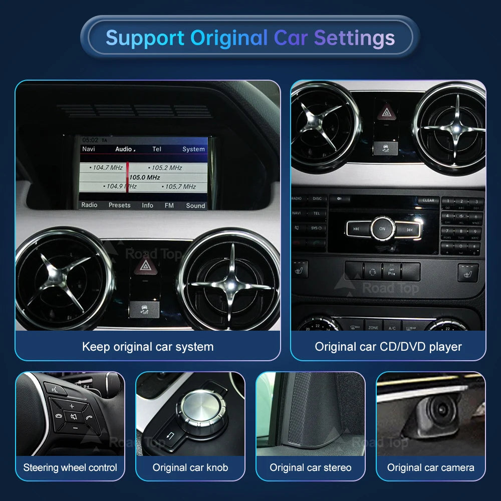 Road Top 10.25 12.3''Multimedia Display For Benz GLK 2013-2015 NTG4.5 LHD Touch Screen Wir | AUTOKITSHOP