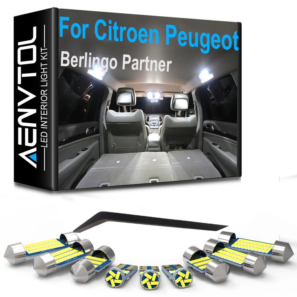 LED Interior Light Kit for Peugeot B9 K9 - Canbus Error-Free Interior Bulbs