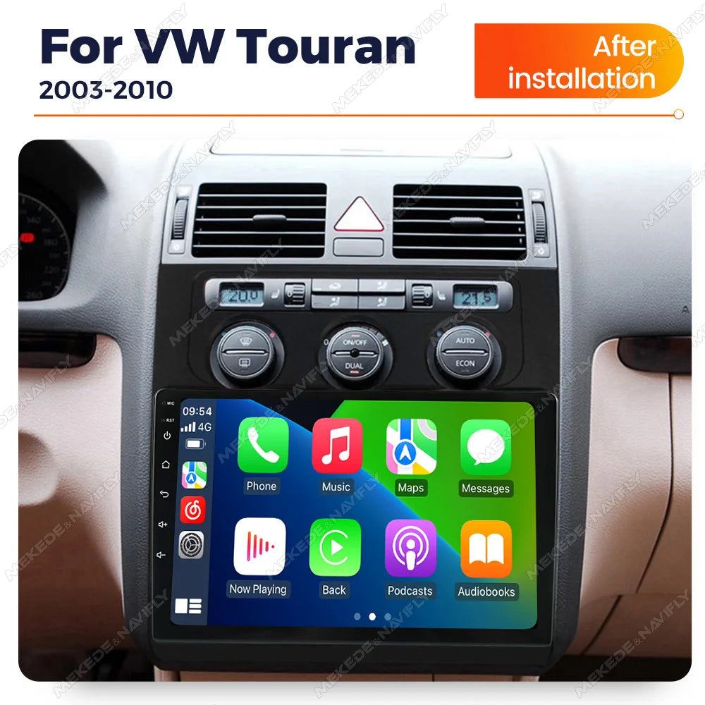 Android 14 For VW Volkswagen Touran 1 2003-2010 Car Wireless Carplay Multimedia Radio Ster