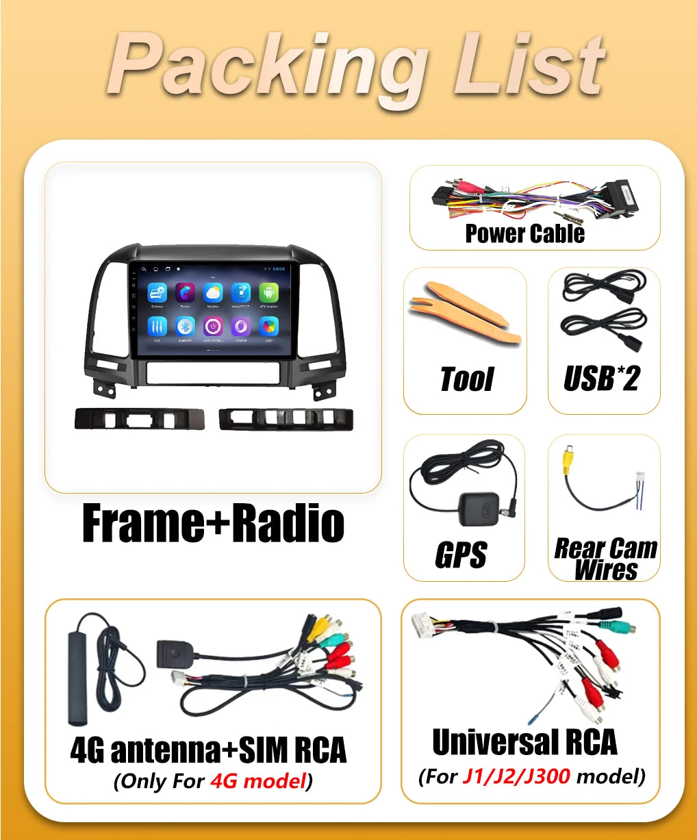 Android 16 Carplay For Hyundai Santa Fe 2 2006 2007 2008 - 2012 Auto BT Car Radio Multimed | AUTOKITSHOP