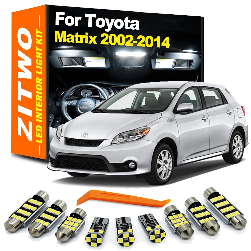 ZITWO 8Pcs LED Interior License Plate Light Kit For Toyota Matrix 2002- 2009 2010 2011 2012 2013 2014 Dome Map Led Bulbs
