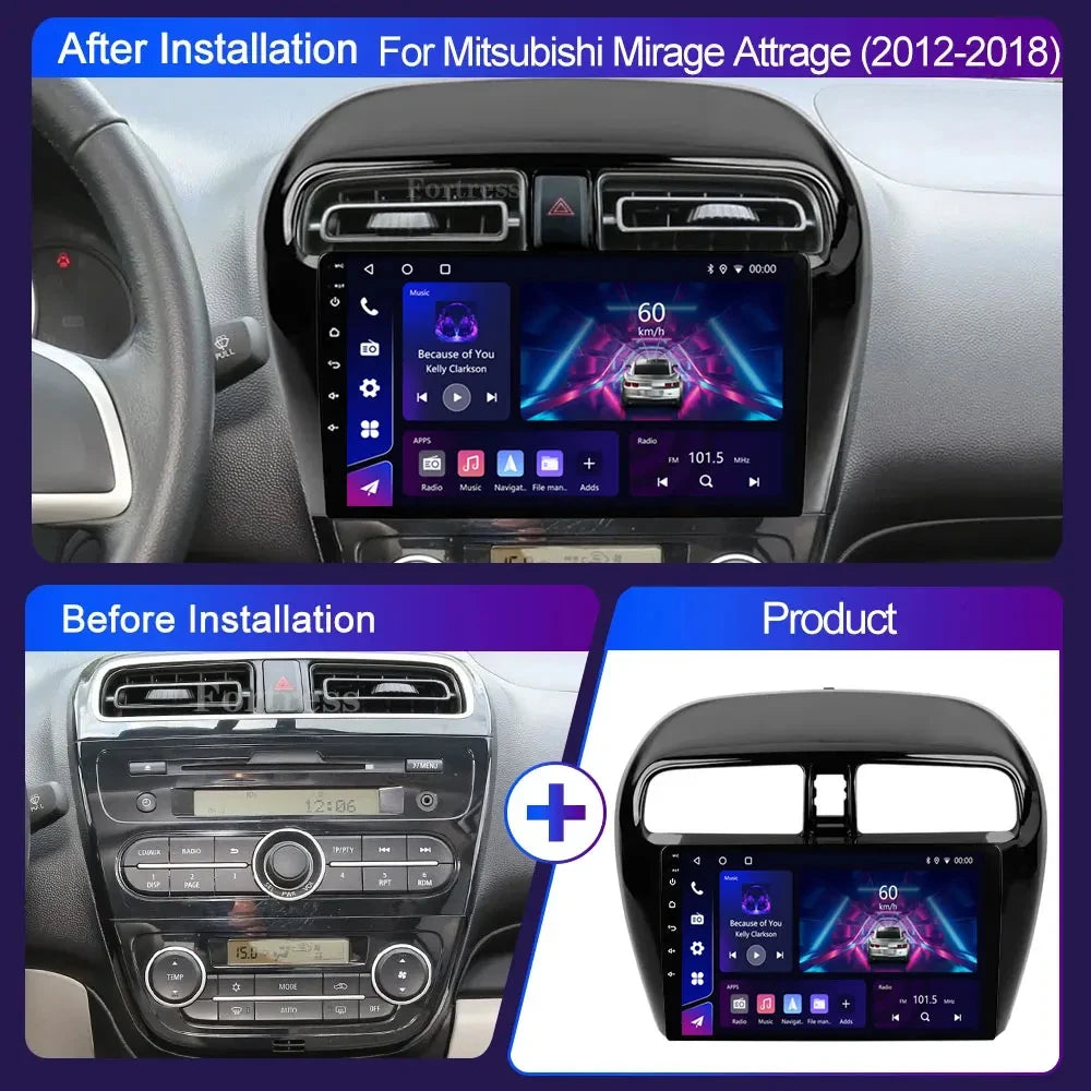Android 16 For Mitsubishi Mirage 6 Attrage 2012 2013 2014 2015 2016 2017 2018 Car Radio Mu