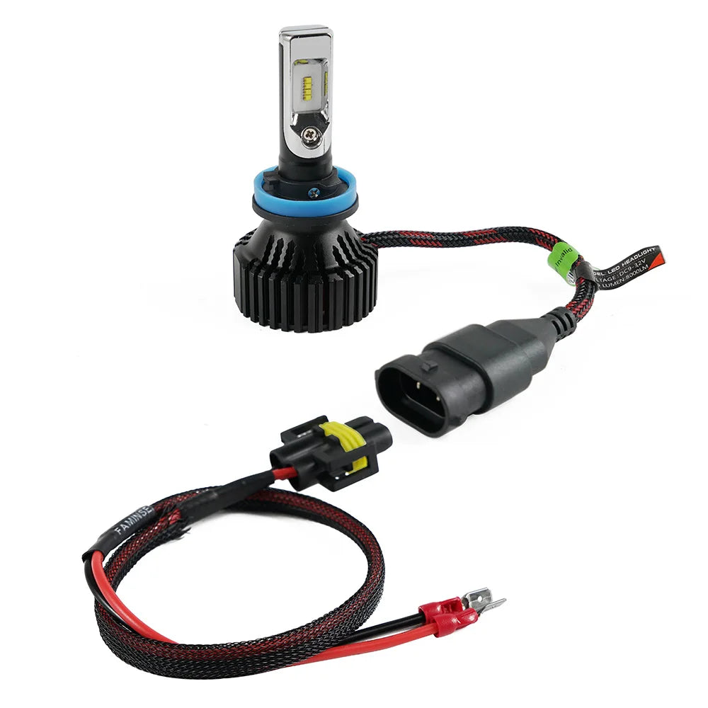 H11 H11B LED Headlight Plug Extension Cable Wiring Harness Car Conversion Connector Plug W