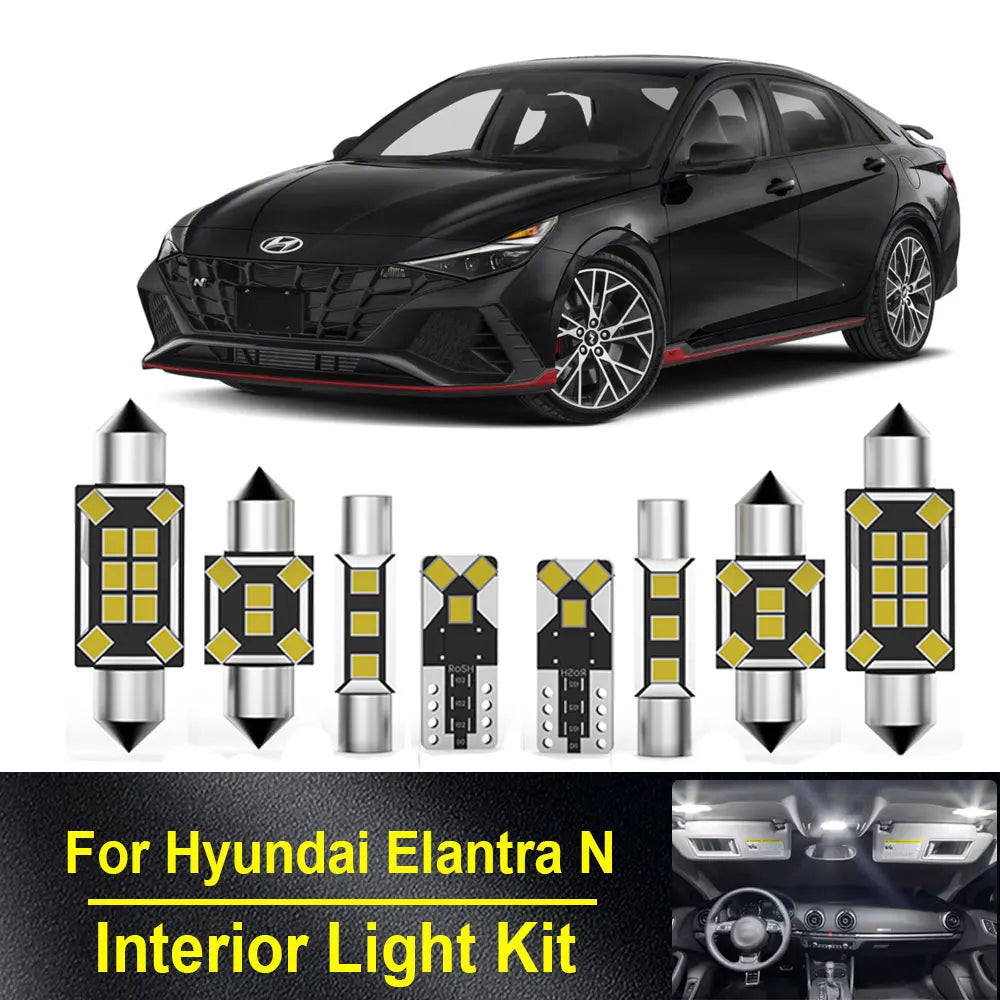 10-Piece LED Interior Light Kit for Hyundai Elantra N - Canbus Error-Free Bulbs | AUTOKITSHOP