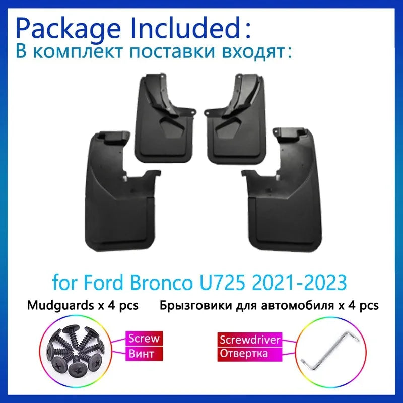 For Ford Bronco U725 2021 2022 2023 Car Front Rear Mudguard Splash Guard Fender Mud Flap W | AUTOKITSHOP