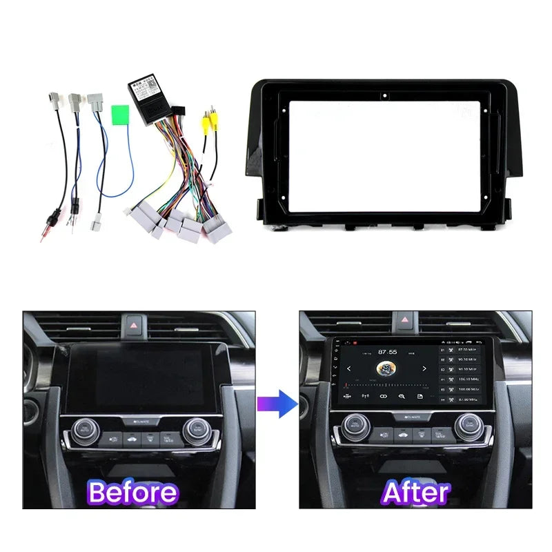 9 Inch Car Dash Fascia Frame Adapter for Honda Civic 2015 2016 - 2020 Android Radio Fittin | AUTOKITSHOP