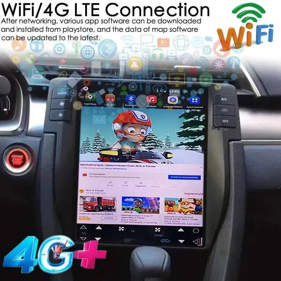 10.4inch Android 15 Carplay Auto Car Radio For Honda Civic 2016-2022 4G WIFI Multimedia Vi | AUTOKITSHOP