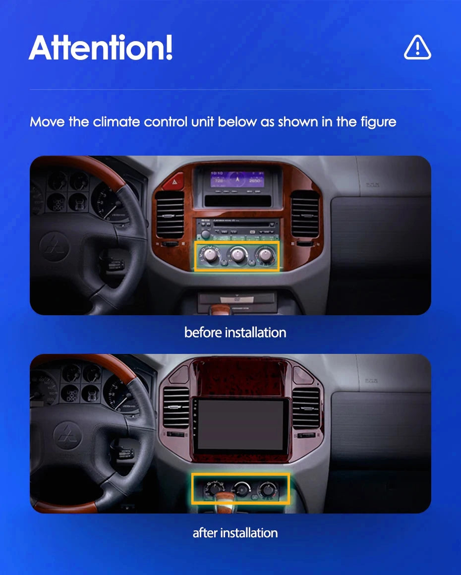 Car Multimedia Player For Mitsubishi Pajero 3 1999-2006 GPS 4G+WIFI Wireless CarPlay Intel