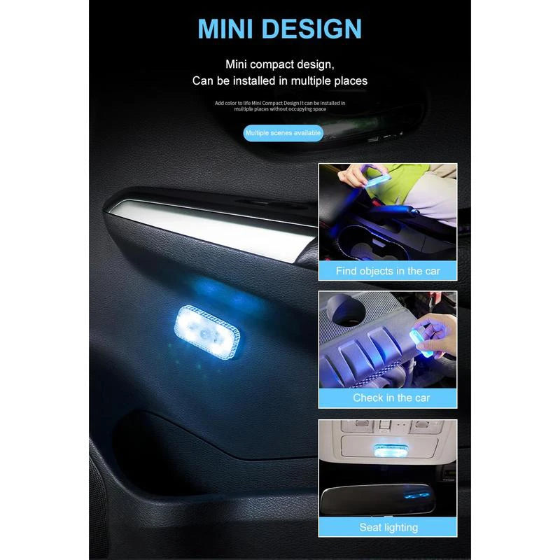 LED Touch Lights Small Wireless Car Interior Lights Auto Design Roof Reading Lamp For Storage Box Wireless Magnetic USB Charging