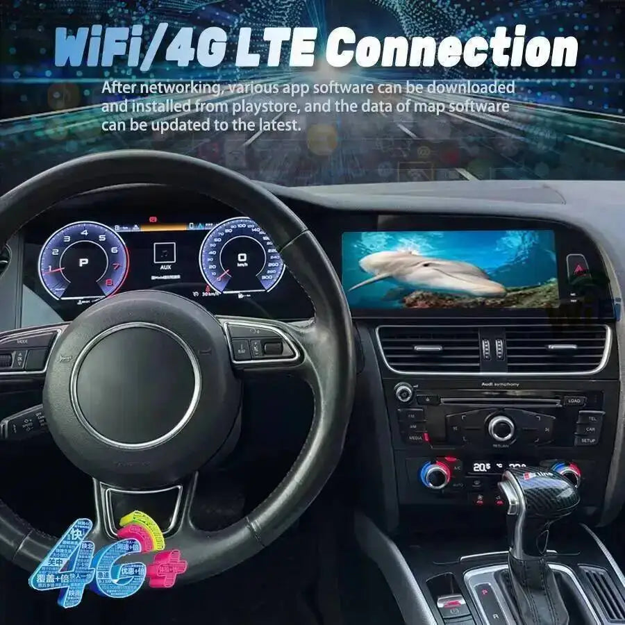 Dual Screen Car Video Android Auto Multimedia Player 12.3+10.25" For Audi Q5 2005-2016 GPS | AUTOKITSHOP