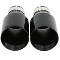 1 PC Car Modified Stainless Steel Glossy Black Exhaust Pipe Universal Bevel Edeg Shiny Muffler T - Automotive LED Light