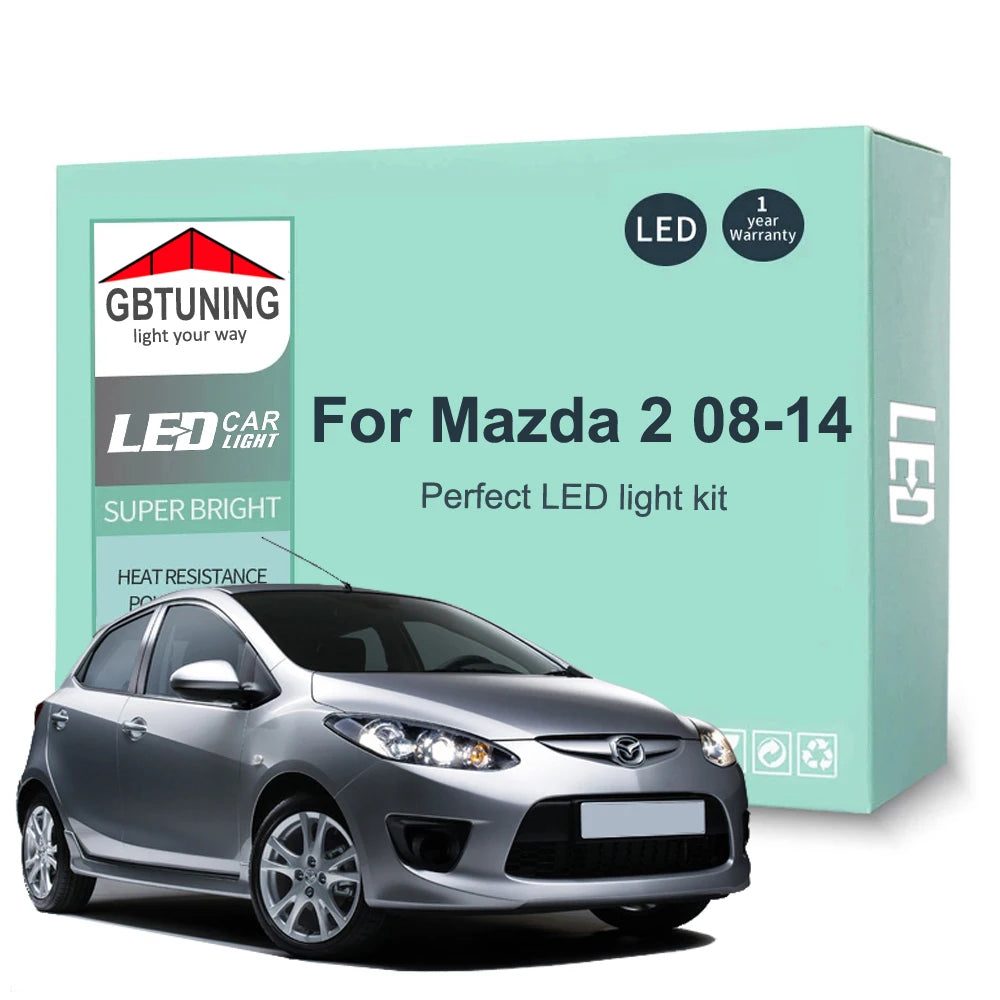 9-Piece LED Interior Light Kit for Mazda 2 Mazda2 - Canbus Error-Free Bulbs | AUTOKITSHOP
