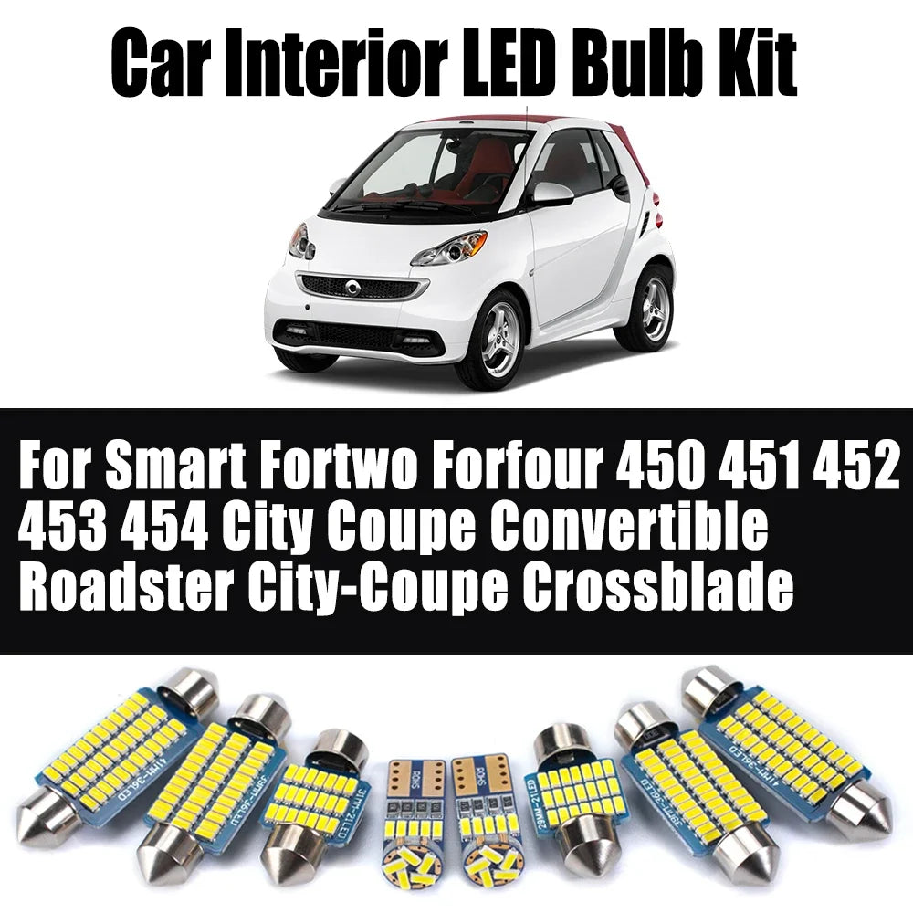 LED Interior Light Kit for Smart Fortwo Forfour 450 451 452 453 454 City Coupe Convertible Roadster City-Coupe Crossb...