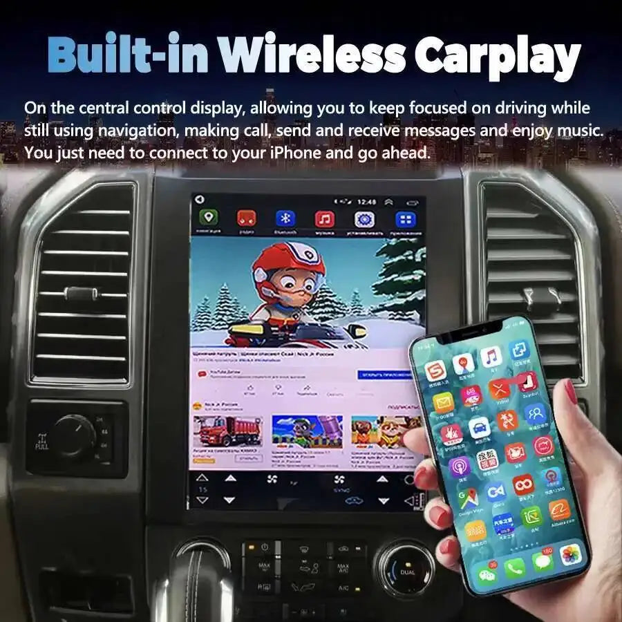 Android Touch Screen Car Radio For Ford F150 F-150 2016-2021 Carplay Multimedia Video Play