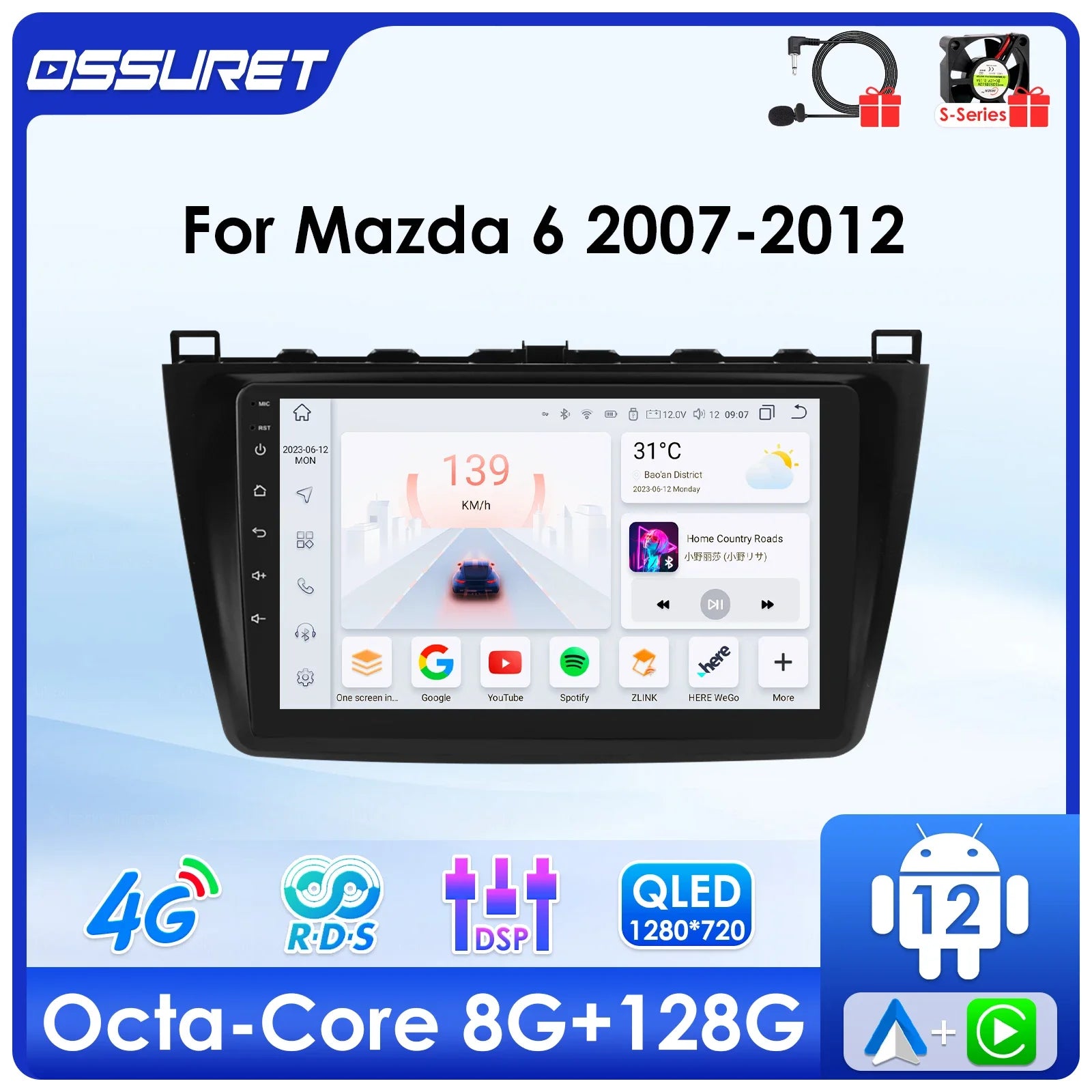 Android Auto car intelligent systems radio For Mazda 6 2007-2012 Autoradio multimedia Vide