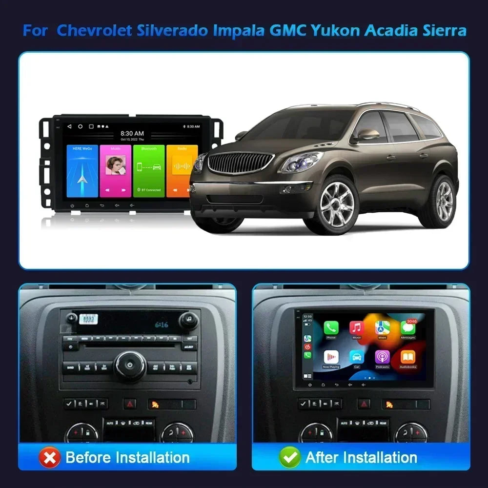 8inch Wireless Android 14 For Chevrolet Silverado Impala GMC Yukon Acadia Sierra Carplay 4