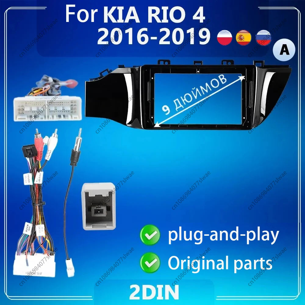 9 inch For KIA RIO 4 2016-2019 Car Radio Fascias Android MP5 Stereo Player 2Din Head Unit
