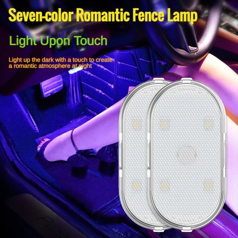 Car LED Touch Lights Wireless Interior Light Magnetic Auto Door Light Roof Ceiling Lamp Reading Lamp USB Rechargeable 5V