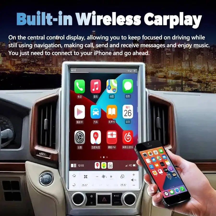16inch Android Screen For Toyota Land Cruiser 200 LC300 2016-2020 Car Radio GPS Carplay Na | AUTOKITSHOP